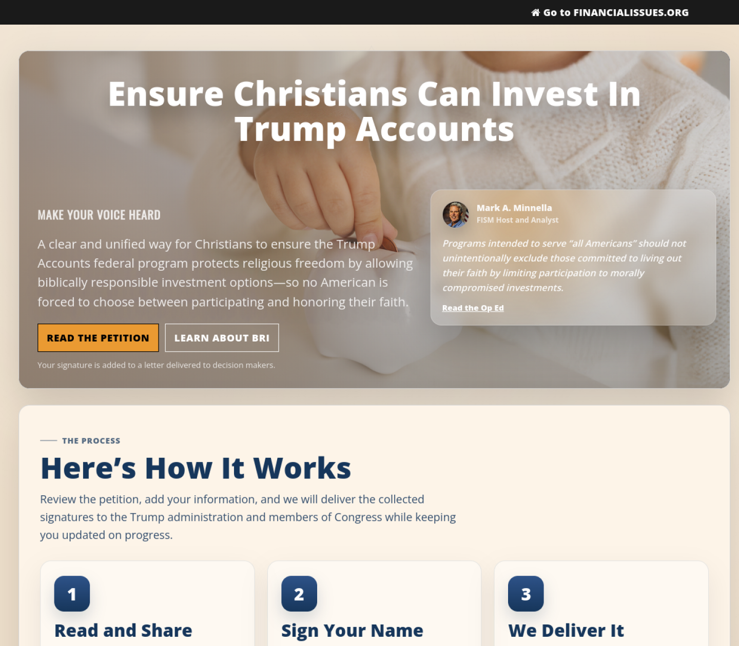 Updated Take Action campaign page